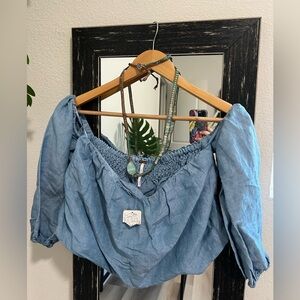 FREE PEOPLE Off Shoulder Crop Top